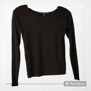 Linda Allard Ellen Tracy top women’s size petite p black long sleeve